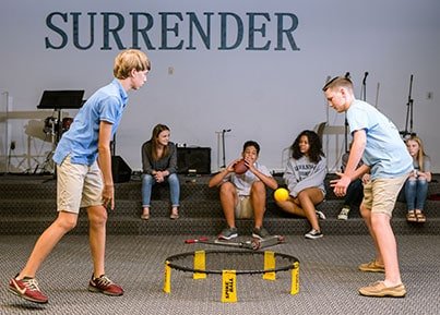 kids playing game at surrender youth ministry